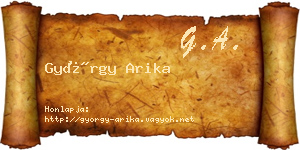 György Arika névjegykártya